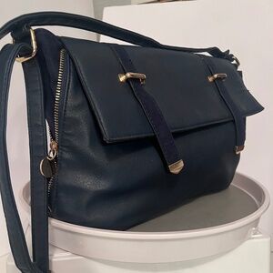 Dorothy Perkins Navy Blue Leather Satchel
